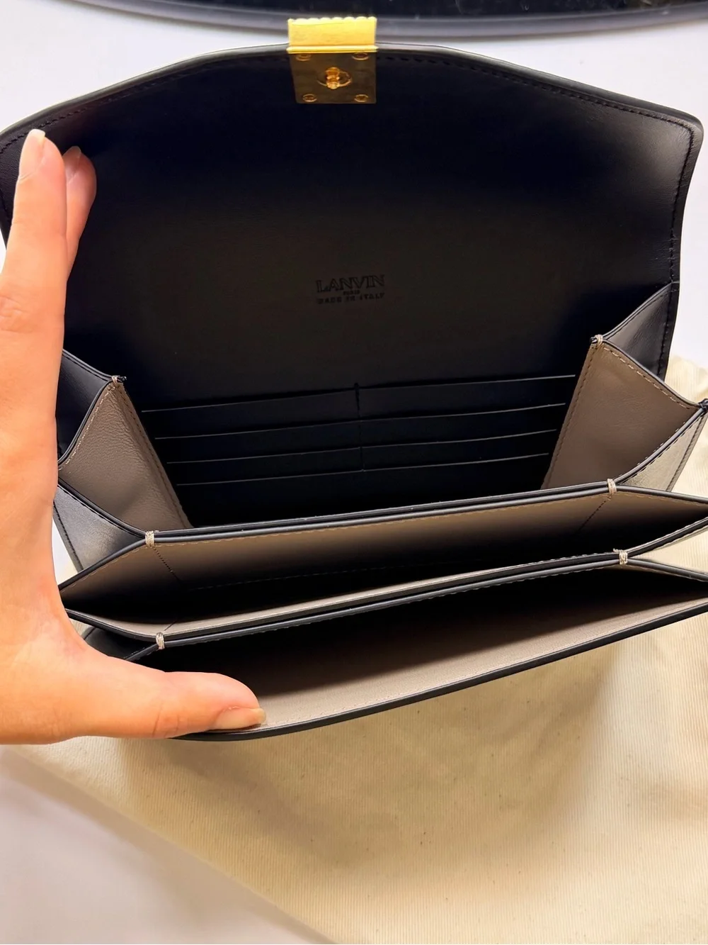 Lanvin Black Leather Clutch
